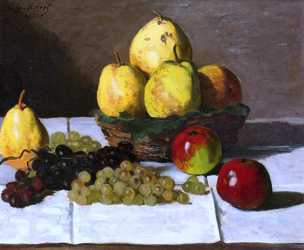 Claude Oscar Monet Still Life with Pears and Grapes - Hand Painted Oil Painting