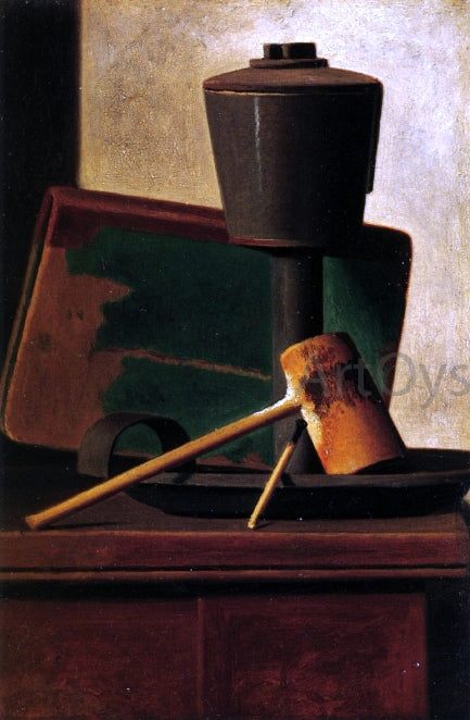 John Frederick Peto Still LIfe with Pipe, Oil Lamp and Book - Hand Painted Oil Painting
