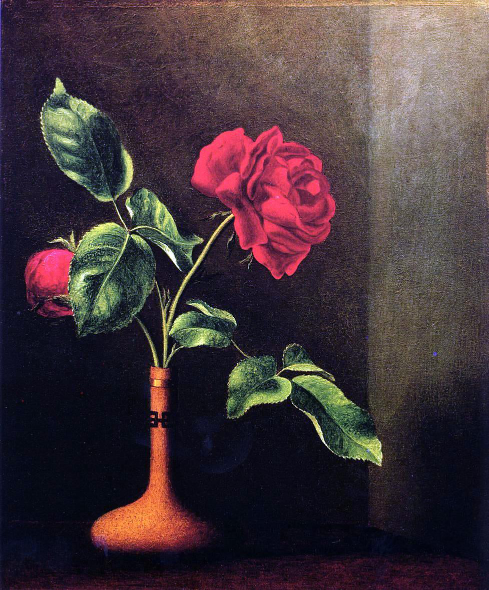 Martin Johnson Heade Still LIfe with Rose - Hand Painted Oil Painting