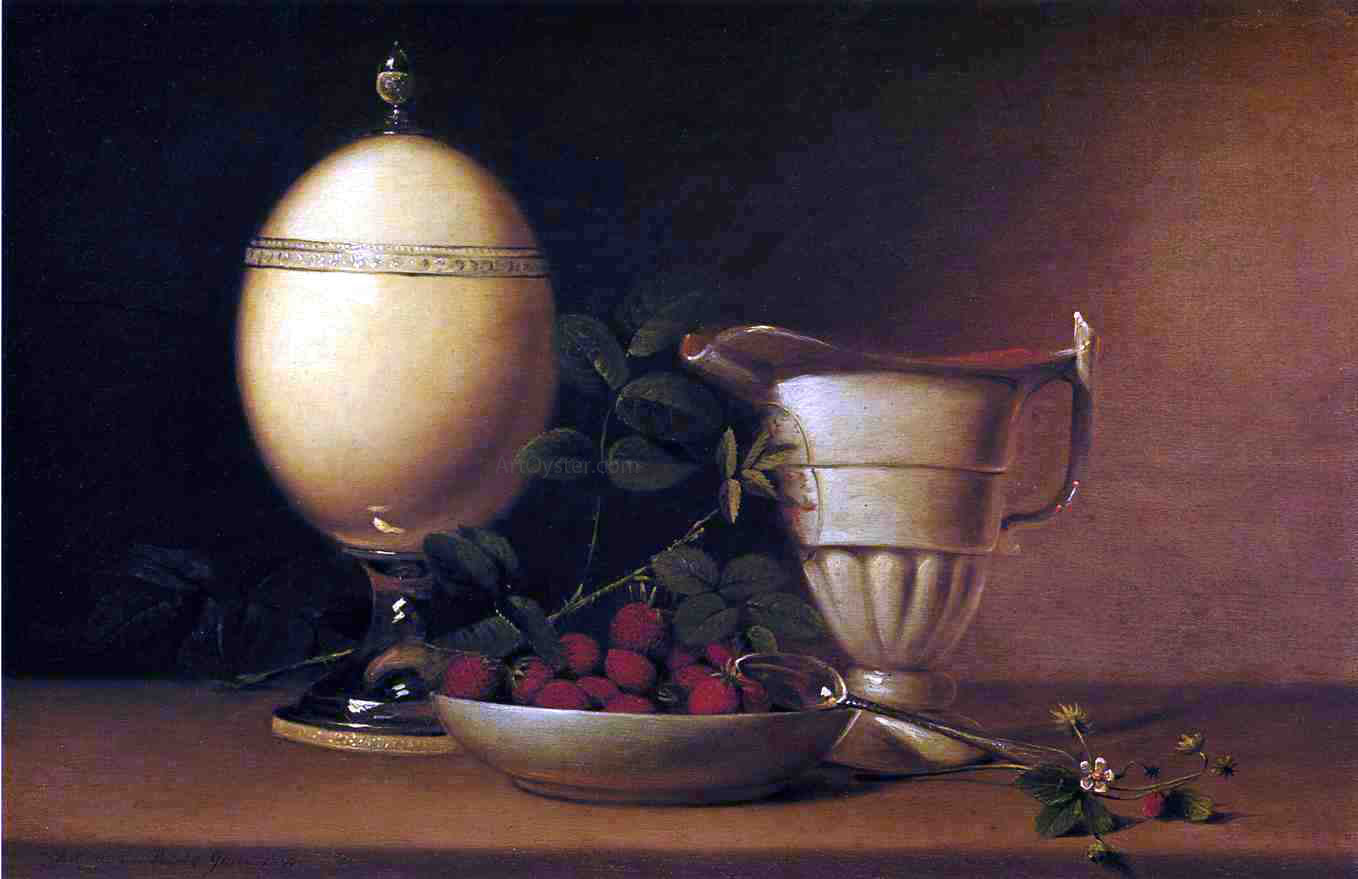 Raphaelle Peale Still Life with Strawberries and Ostrich Egg Cup - Hand Painted Oil Painting
