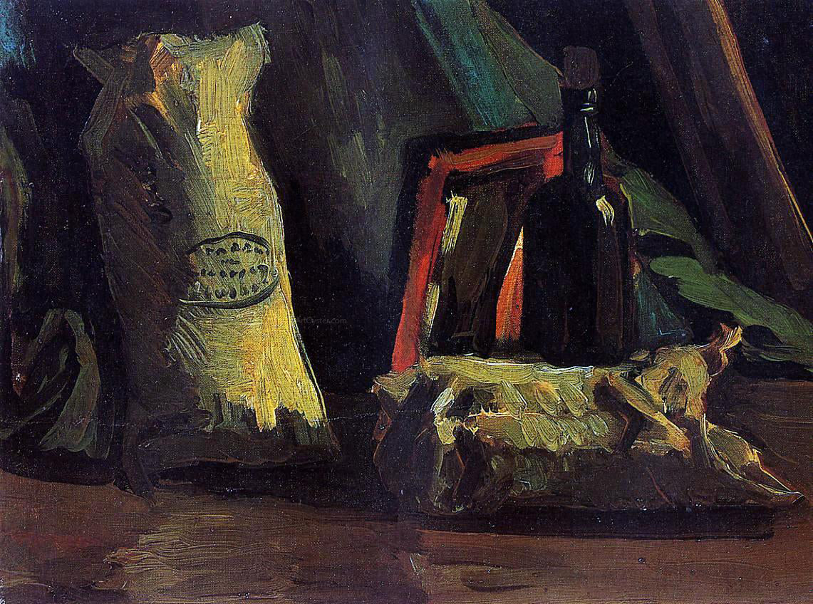 Vincent Van Gogh Still Life with Two Sacks and a Bottle - Hand Painted Oil Painting