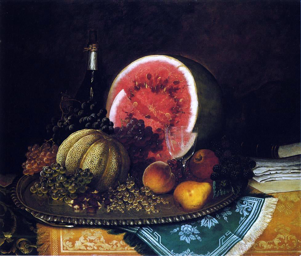 William Mason Brown Still Life with Watermelon - Hand Painted Oil Painting