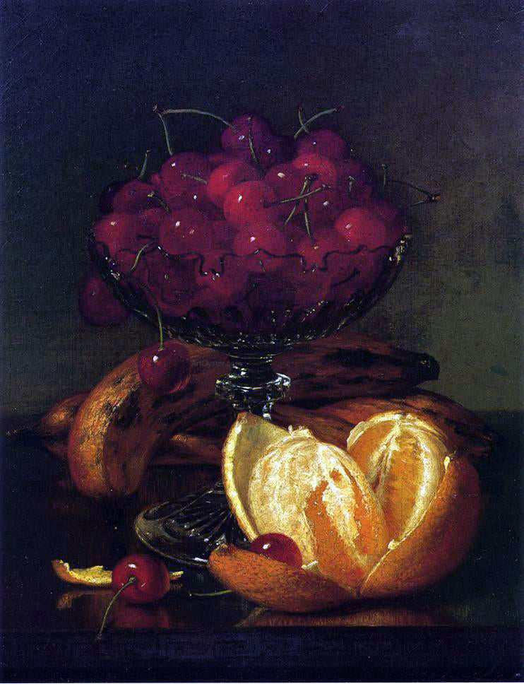  Robert Spear Dunning Still Life of Compote, Cherries, Three Bananas and Orange - Hand Painted Oil Painting