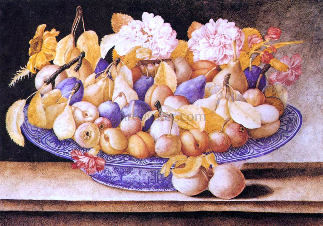 Octavianus Montfort Still-Life of Fruit and Flowers - Hand Painted Oil Painting