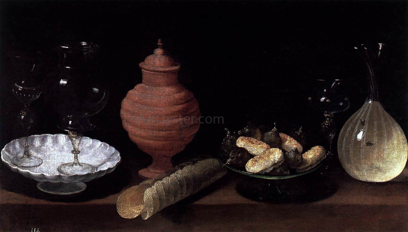 Juan Van der Hamen Still-Life of Glass, Pottery, and Sweets - Hand Painted Oil Painting