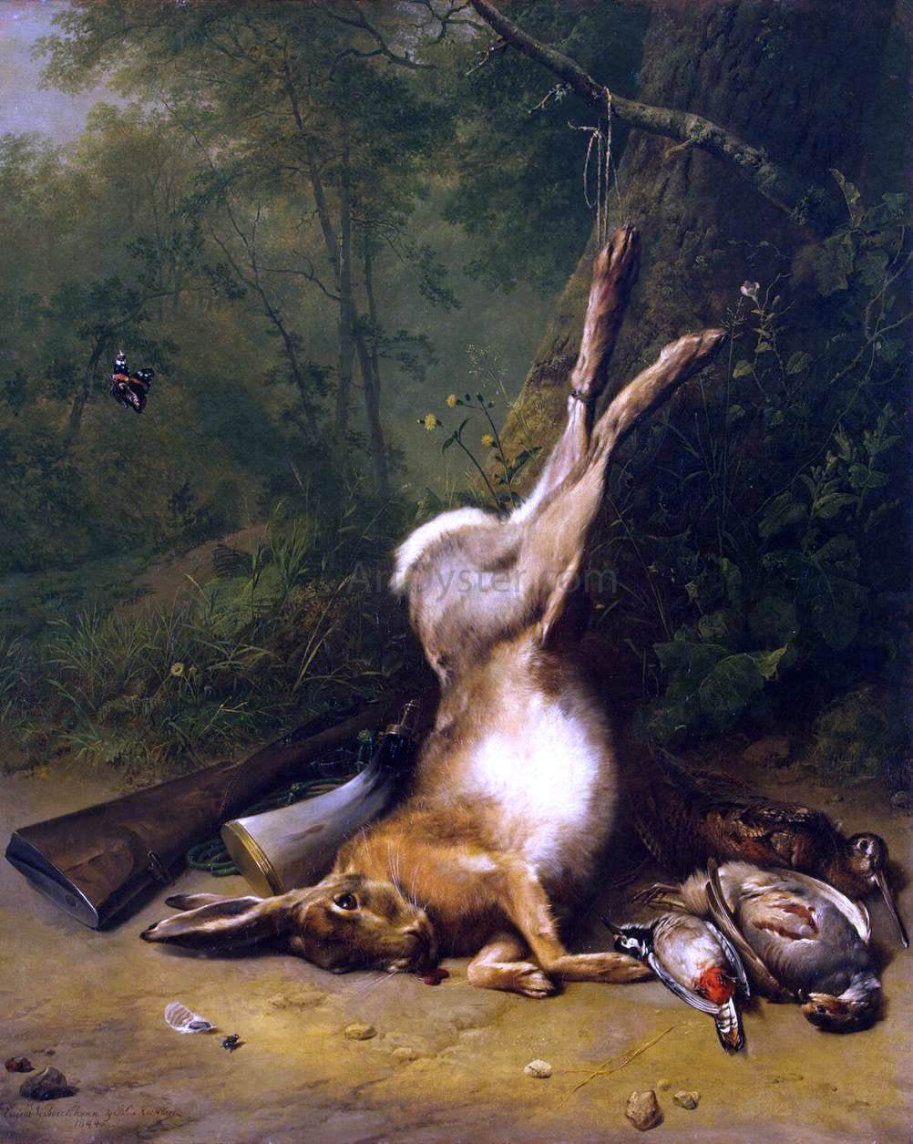  Eugene Verboeckhoven Still-Life with a Hare - Hand Painted Oil Painting
