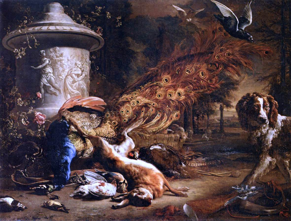 Jan Weenix Still-Life with a Peacock and a Dog - Hand Painted Oil Painting