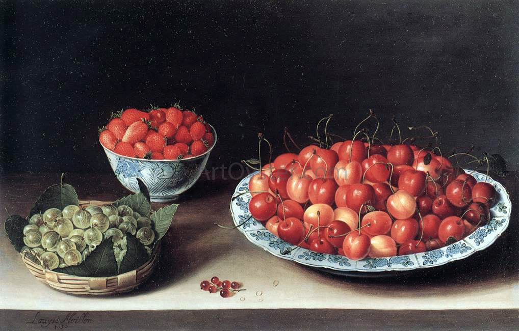 Louise Moillon Still-Life with Cherries, Strawberries and Gooseberries - Hand Painted Oil Painting