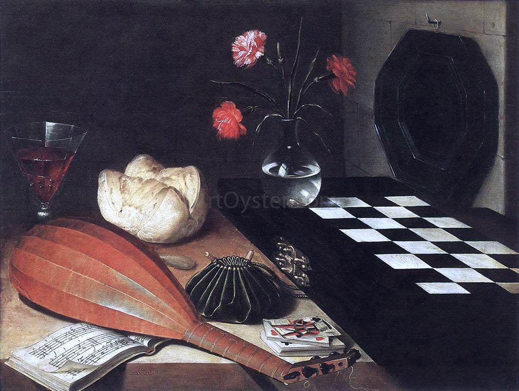Lubin Baugin Still-Life with Chessboard (The Five Senses) - Hand Painted Oil Painting