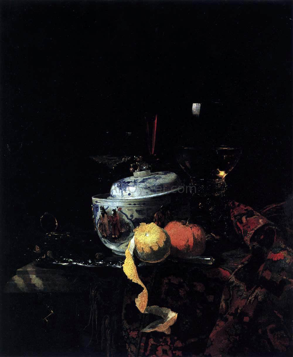 Willem Kalf Still-Life with Chinese Porcelain Bowl - Hand Painted Oil Painting