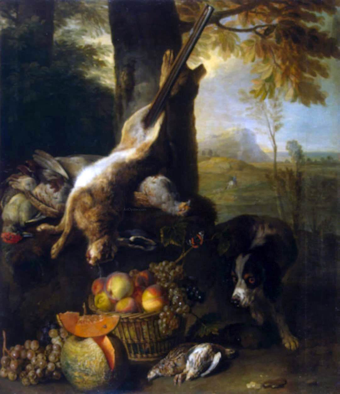  Alexandre-Francois Desportes Still-Life with Dead Hare and Fruit - Hand Painted Oil Painting