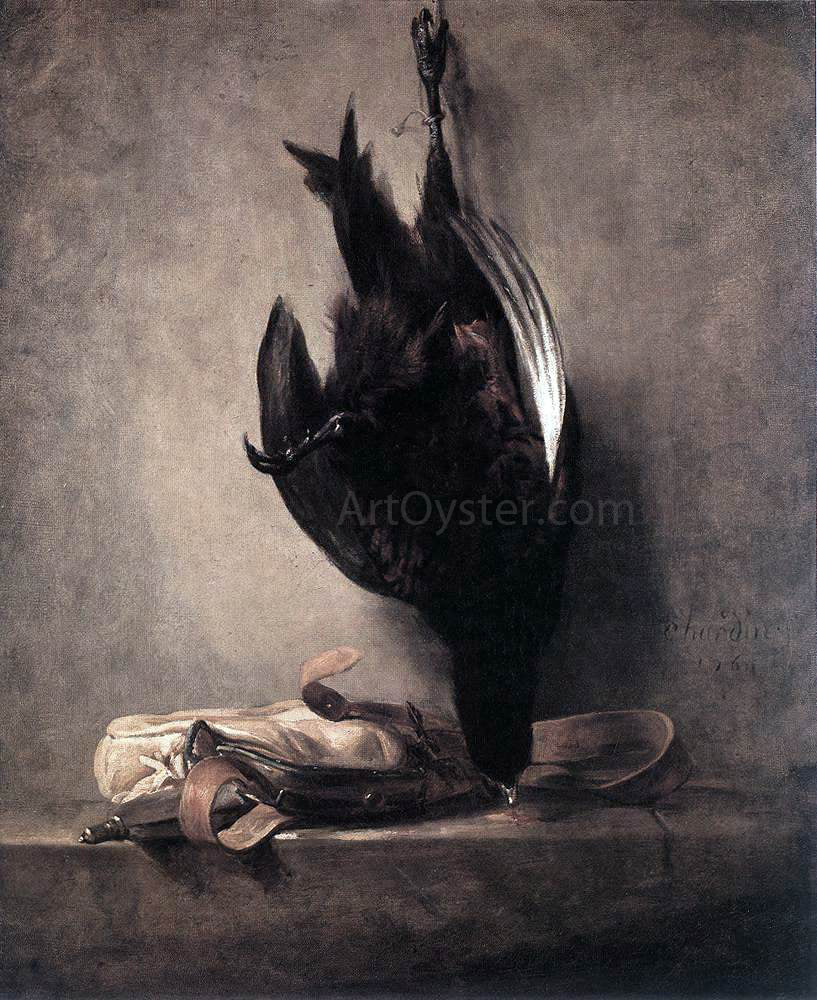 Jean-Baptiste-Simeon Chardin Still-Life with Dead Pheasant and Hunting Bag - Hand Painted Oil Painting