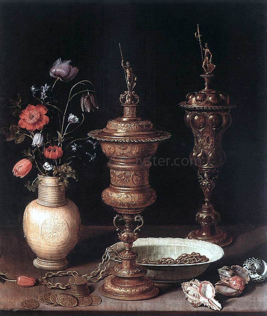 Clara Peeters Still-Life with Flowers and Goblets - Hand Painted Oil Painting