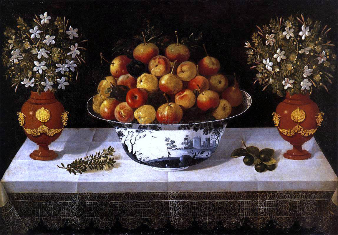 Tomas Hiepes Still-Life with Fruit and Flowers - Hand Painted Oil Painting
