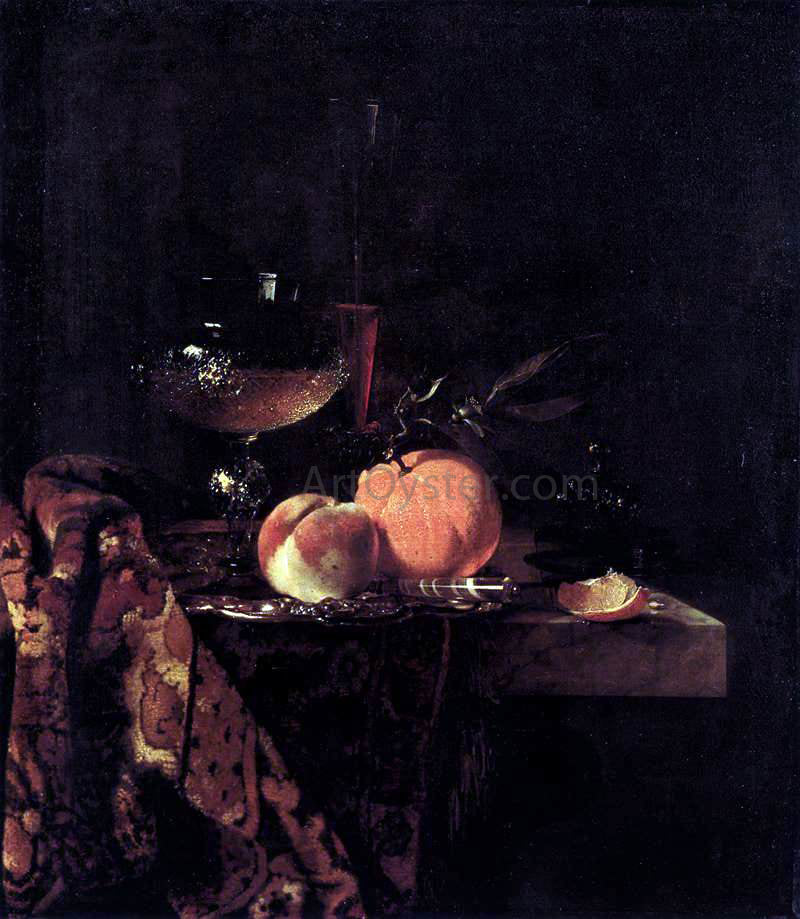 Willem Kalf Still-Life with Glass Goblet and Fruit - Hand Painted Oil Painting
