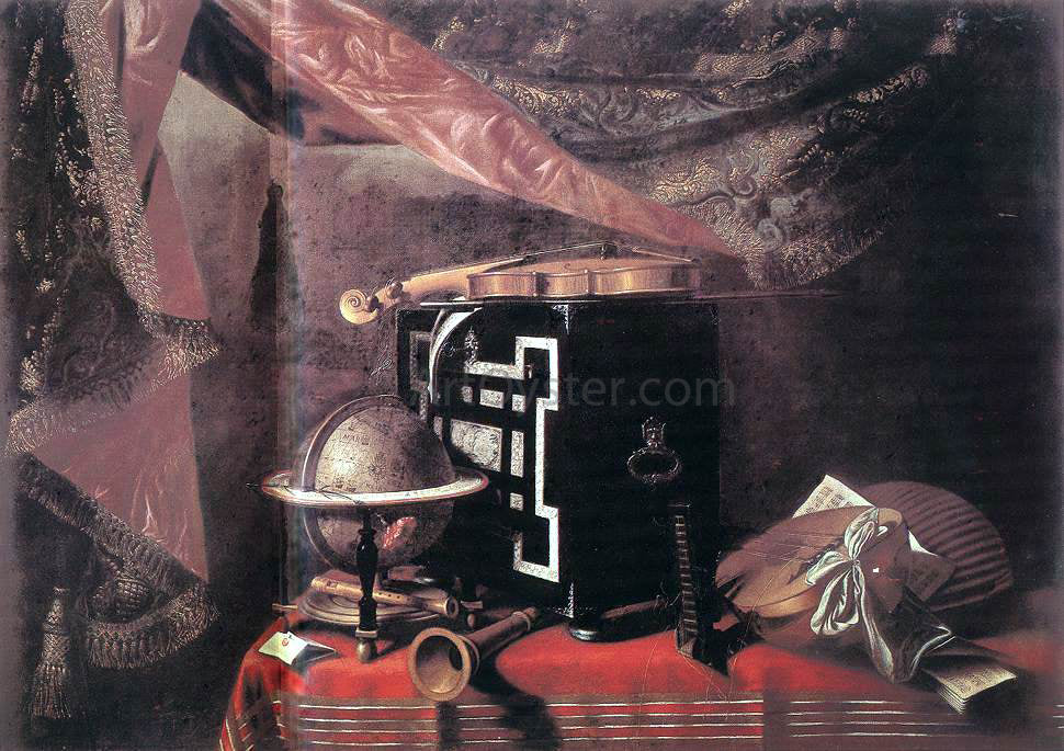 Evaristo Baschenis Still-life with Instruments - Hand Painted Oil Painting
