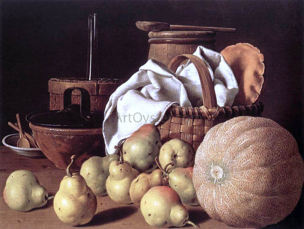Luis Melendez Still-Life with Melon and Pears - Hand Painted Oil Painting