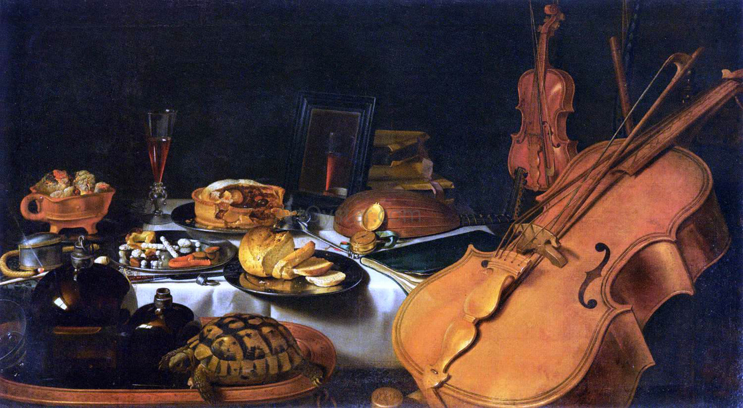 Pieter Claesz Still-Life with Musical Instruments - Hand Painted Oil Painting