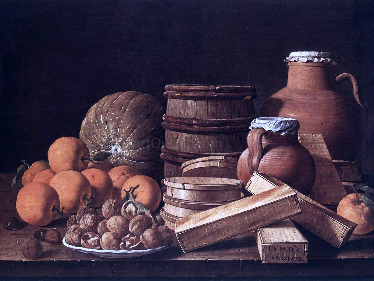 Luis Melendez Still-Life with Oranges and Walnuts - Hand Painted Oil Painting