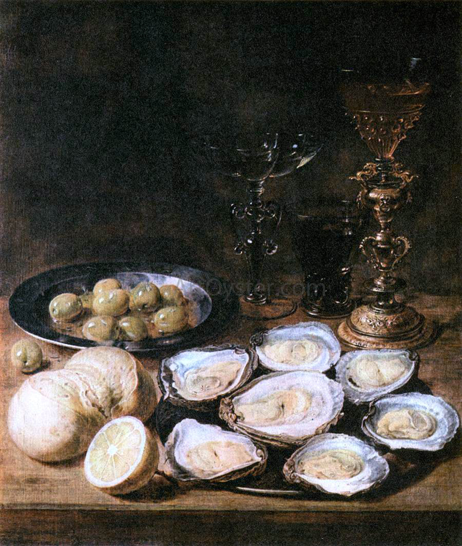Alexander Adriaenssen Still-Life with Oysters - Hand Painted Oil Painting