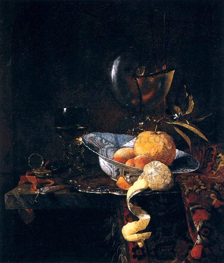 Willem Kalf Still-Life with Porcelain and a Nautilus Cup - Hand Painted Oil Painting