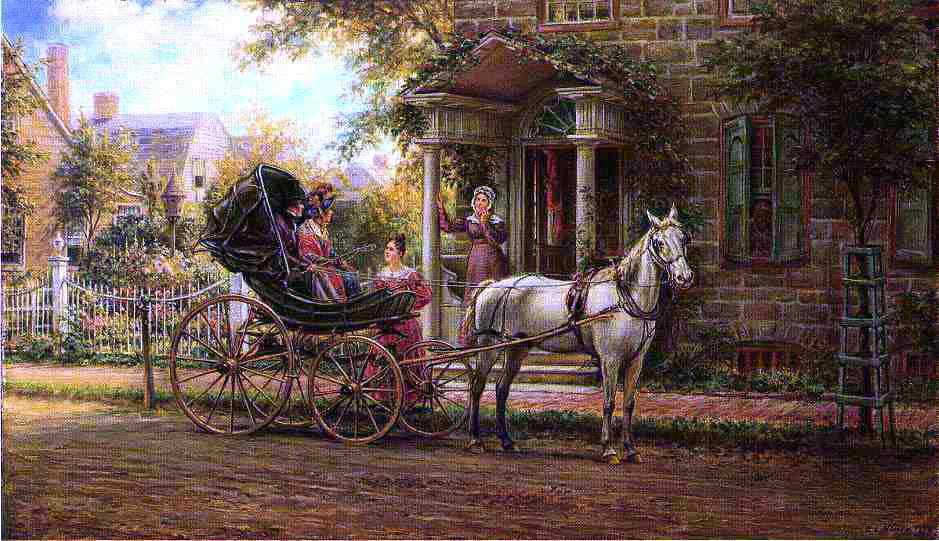 Edward Lamson Henry Stopping for a Chat - Hand Painted Oil Painting