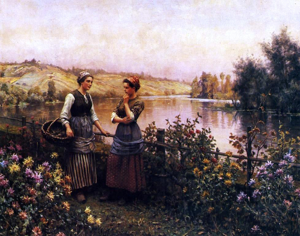 Daniel Ridgway Knight Stopping for Conversation - Hand Painted Oil Painting