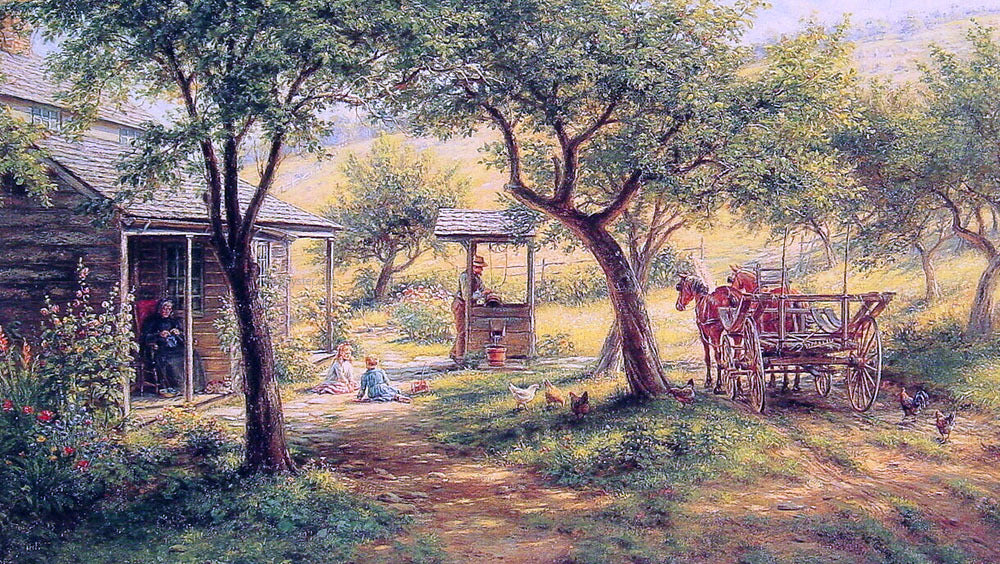 Edward Lamson Henry Stopping to Water His Horses - Hand Painted Oil Painting
