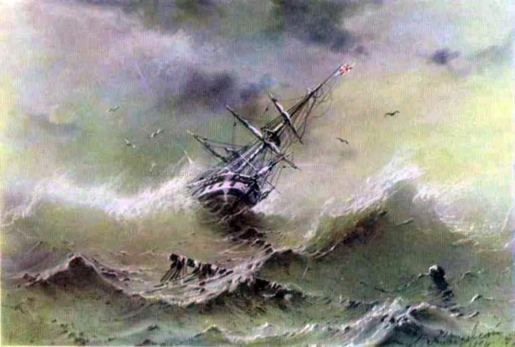 Ivan Constantinovich Aivazovsky Storm - Hand Painted Oil Painting