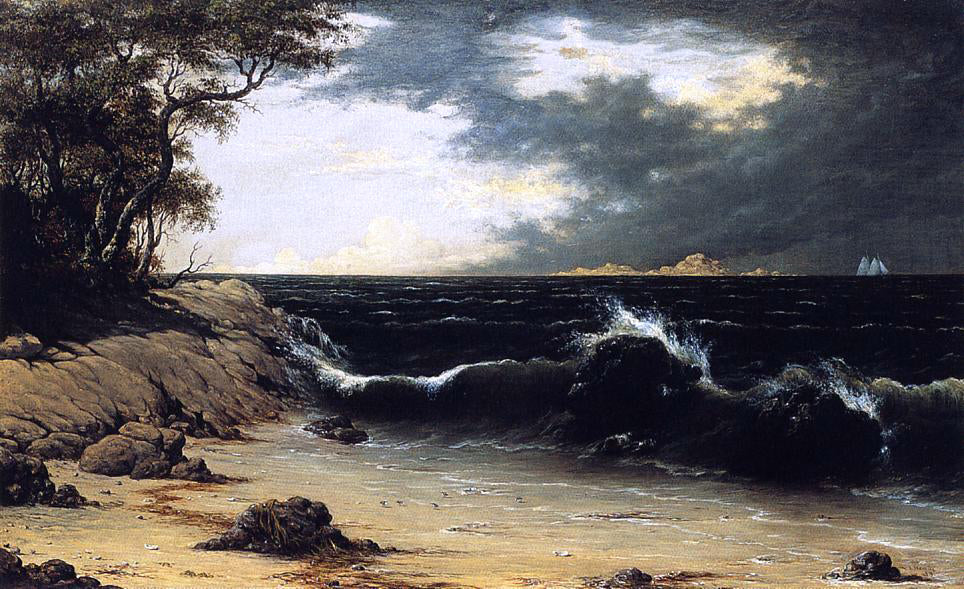 Martin Johnson Heade Storm Clouds over the Coast - Hand Painted Oil Painting