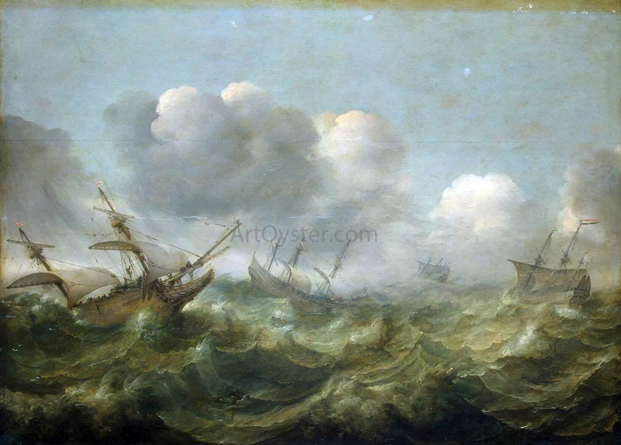 Abraham Willaerts A Stormy Sea - Hand Painted Oil Painting