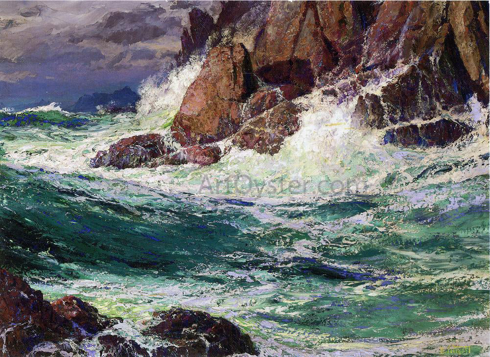 Edward Potthast Stormy Seas - Hand Painted Oil Painting