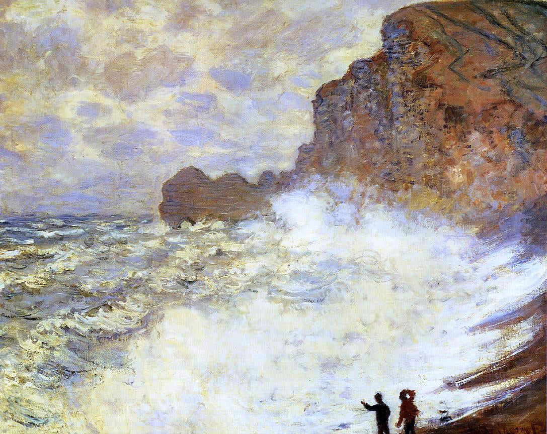 Claude Oscar Monet Stormy Weather at Etretat - Hand Painted Oil Painting