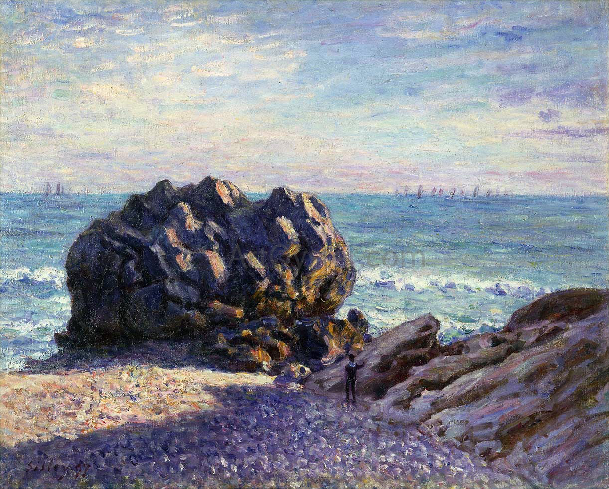 Alfred Sisley Storr's Rock in Lady's Cove - Evening - Hand Painted Oil Painting