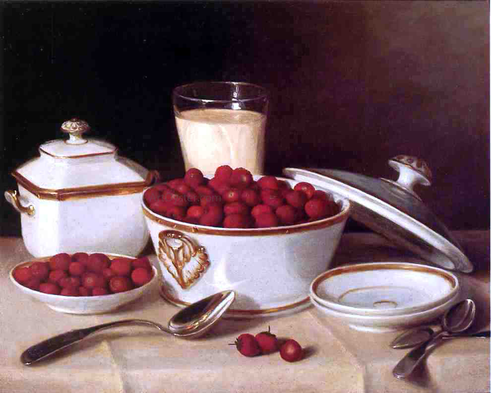 John F Francis Strawberries and Cream - Hand Painted Oil Painting