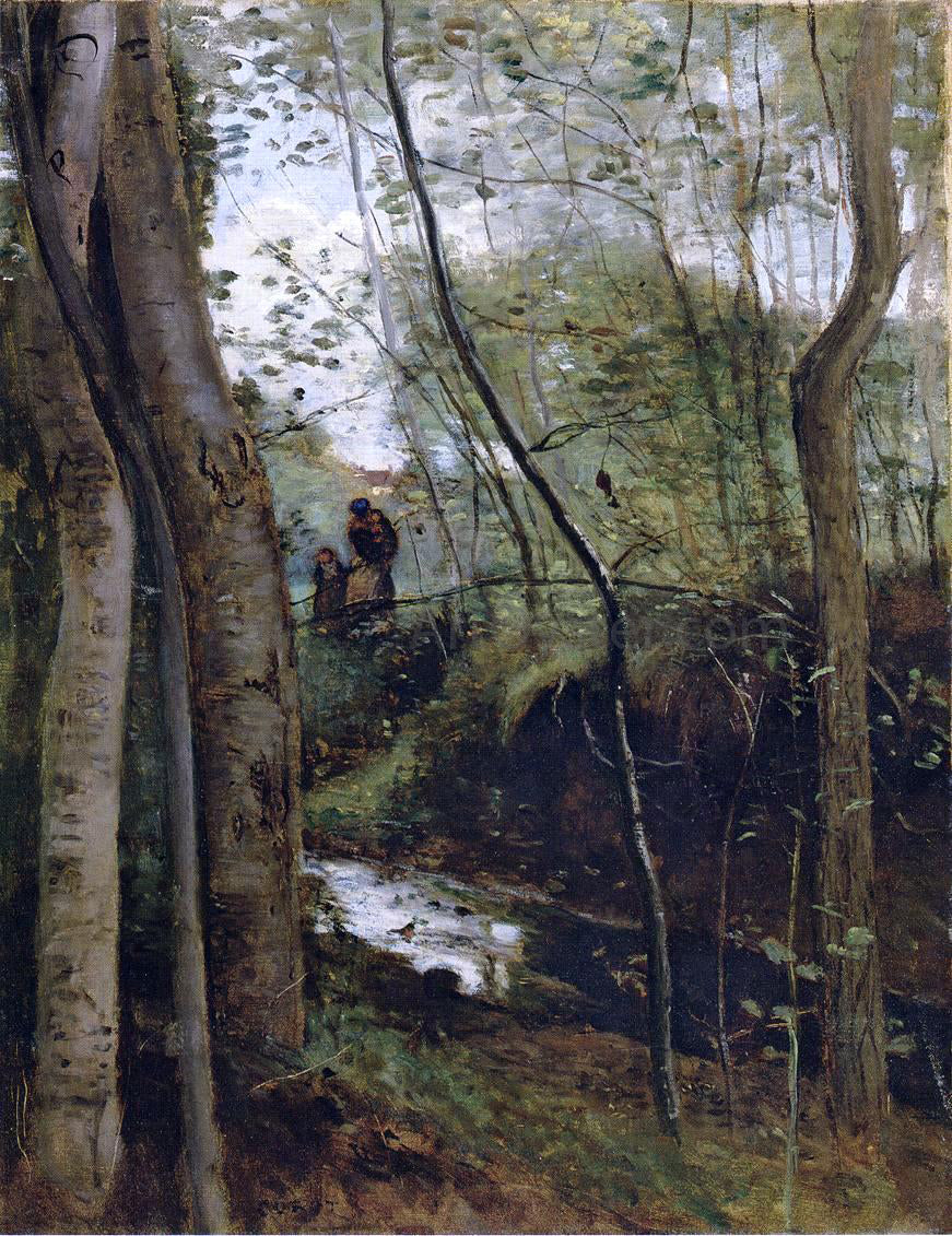 Jean-Baptiste-Camille Corot Stream in the Woods (also known as Un ruisseau sous bois) - Hand Painted Oil Painting