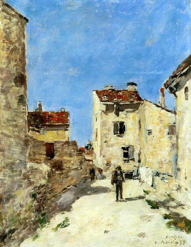 Eugene-Louis Boudin A Street, Antibes - Hand Painted Oil Painting