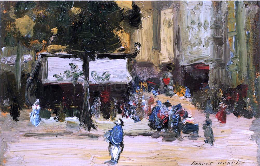 Robert Henri A Street Corner in Paris - Hand Painted Oil Painting