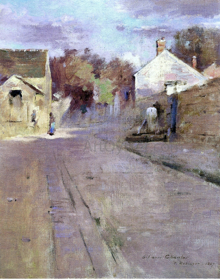 Theodore Robinson Street in Barbizon at Sunset - Hand Painted Oil Painting