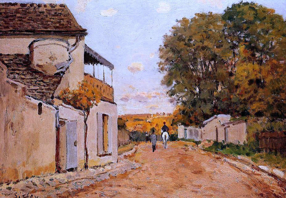 Alfred Sisley A Street in Louveciennes (Rue de la Princesse) - Hand Painted Oil Painting