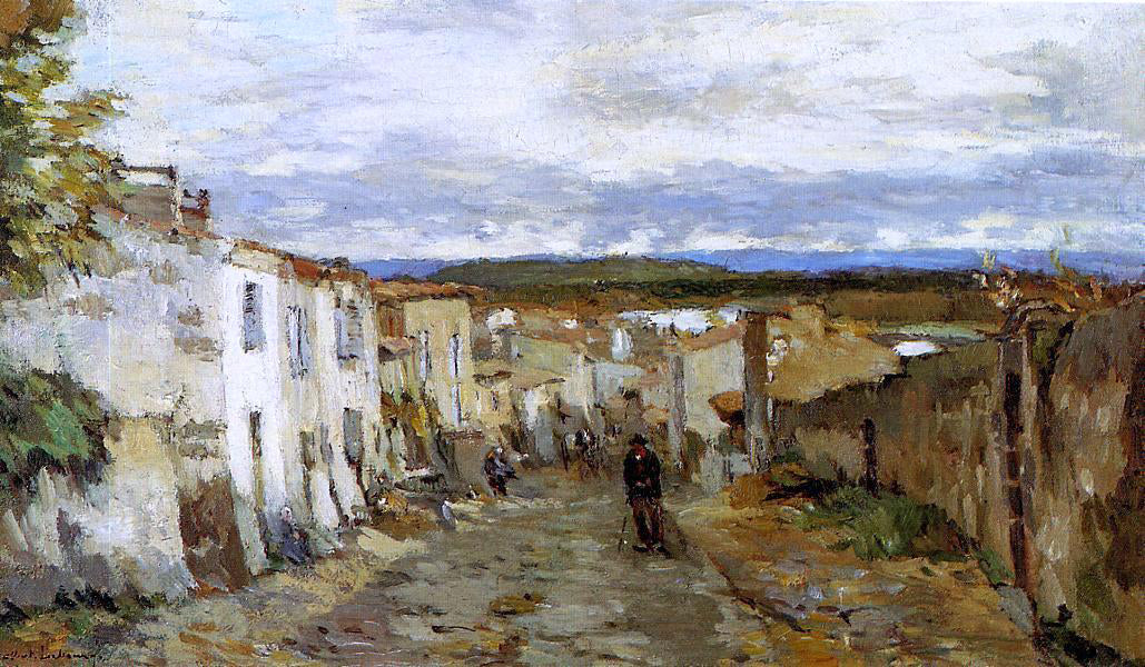 Albert Lebourg Street in Pont du Chateau - Hand Painted Oil Painting