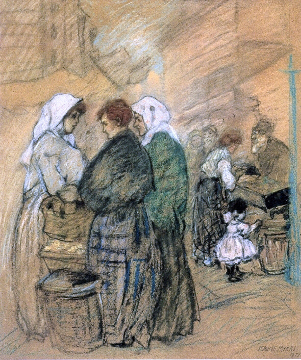 Jerome Myers Street Market - Hand Painted Oil Painting