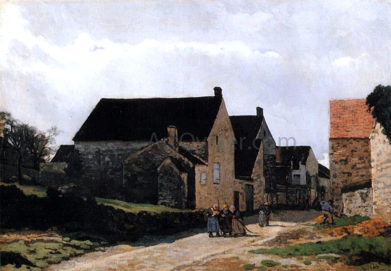 Alfred Sisley Street of Marlotte (also known as Women Going to the Woods) - Hand Painted Oil Painting