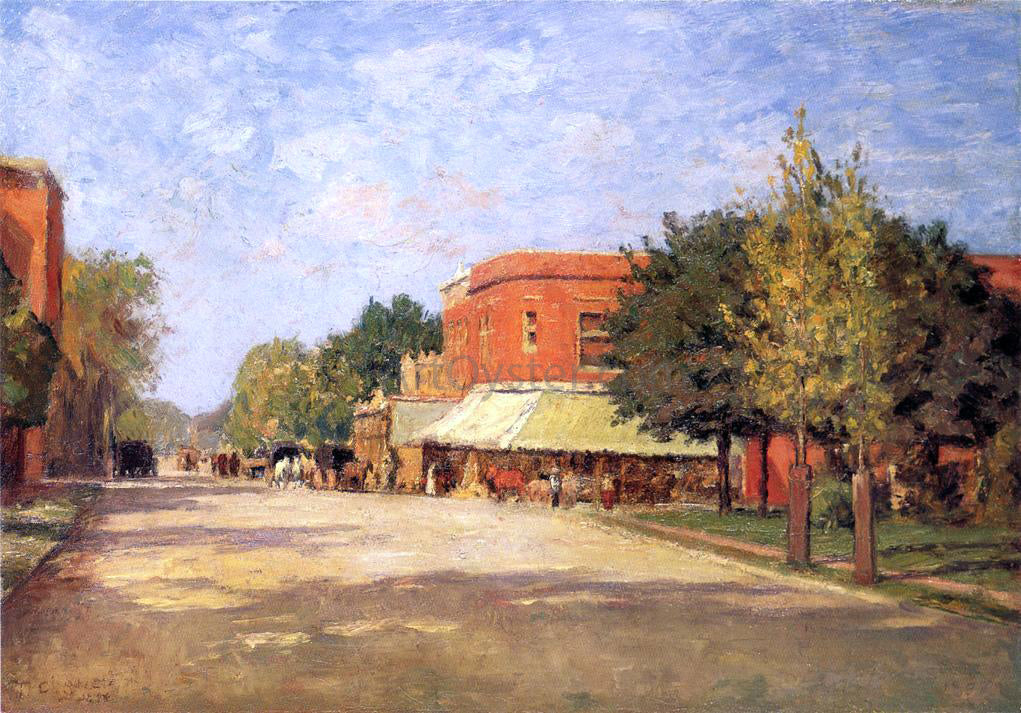Theodore Clement Steele Street Scene - Hand Painted Oil Painting