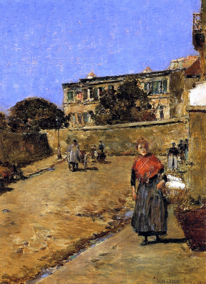  Frederick Childe Hassam A Street Scene, Montmartre - Hand Painted Oil Painting