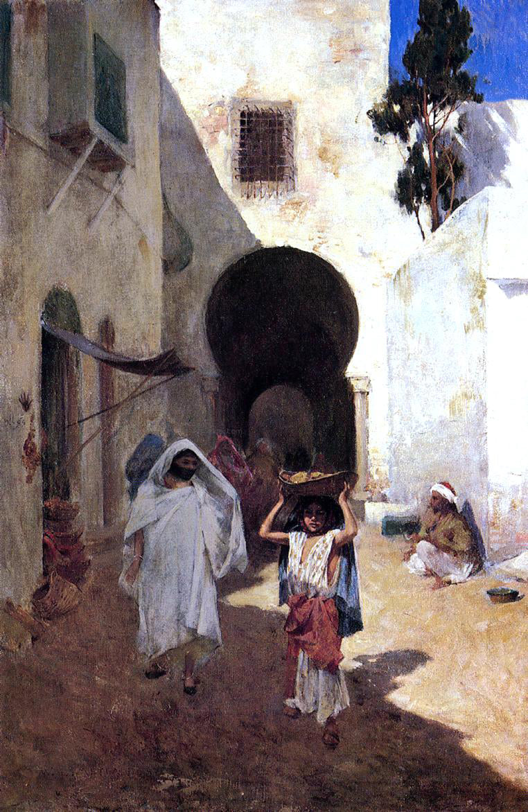  Willard Leroy Metcalf Street Scene, Tangiers - Hand Painted Oil Painting