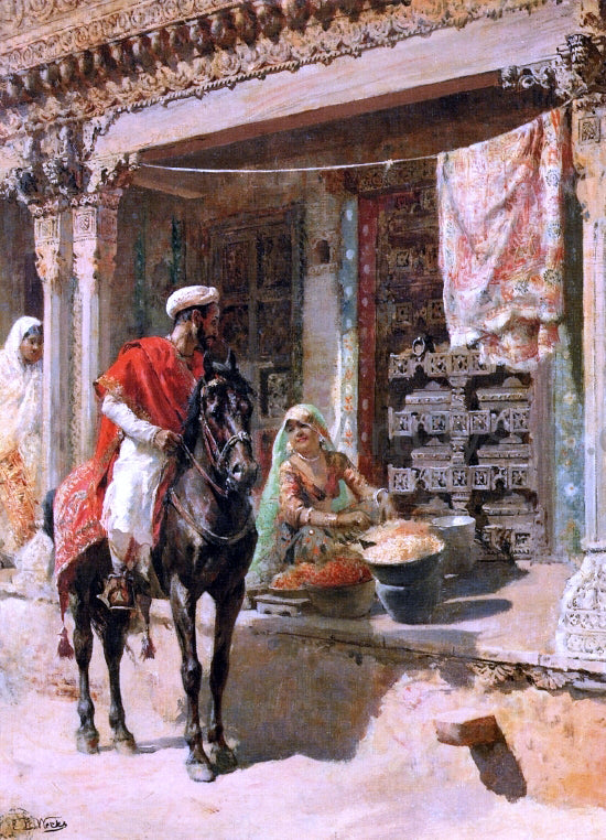 Edwin Lord Weeks Street Vendor, Ahmedabad - Hand Painted Oil Painting