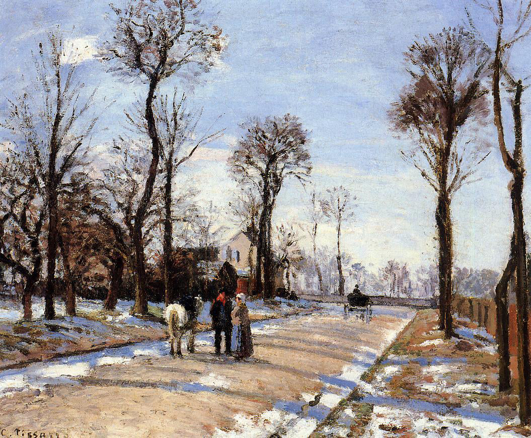 Camille Pissarro Street: Winter Sunlight and Snow - Hand Painted Oil Painting