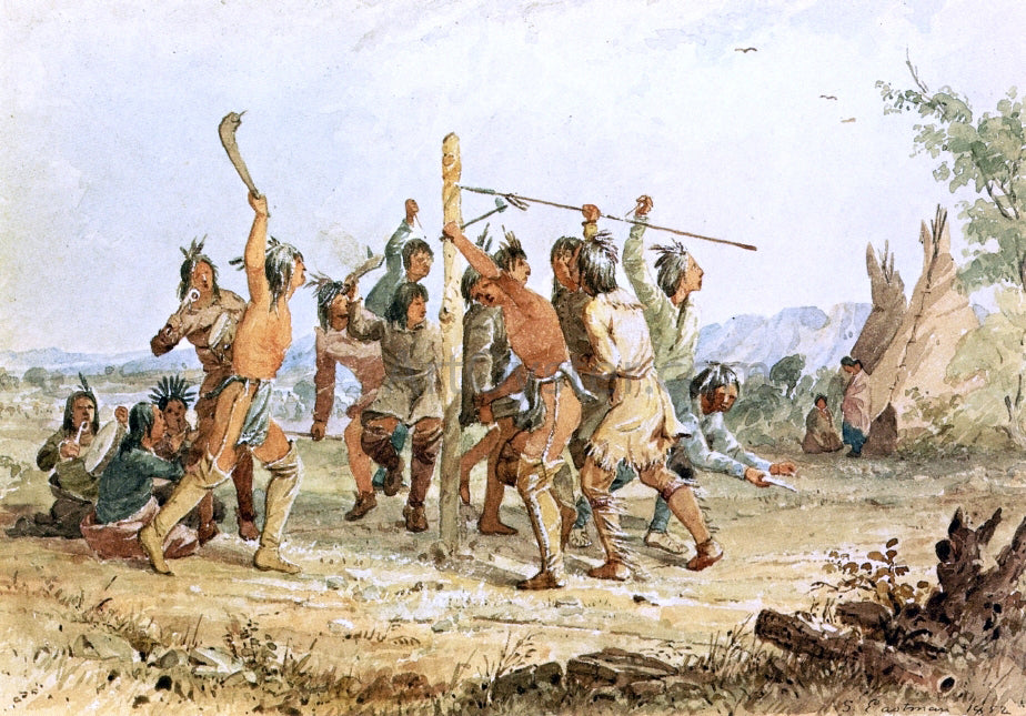 Seth Eastman Striking the Post - Hand Painted Oil Painting