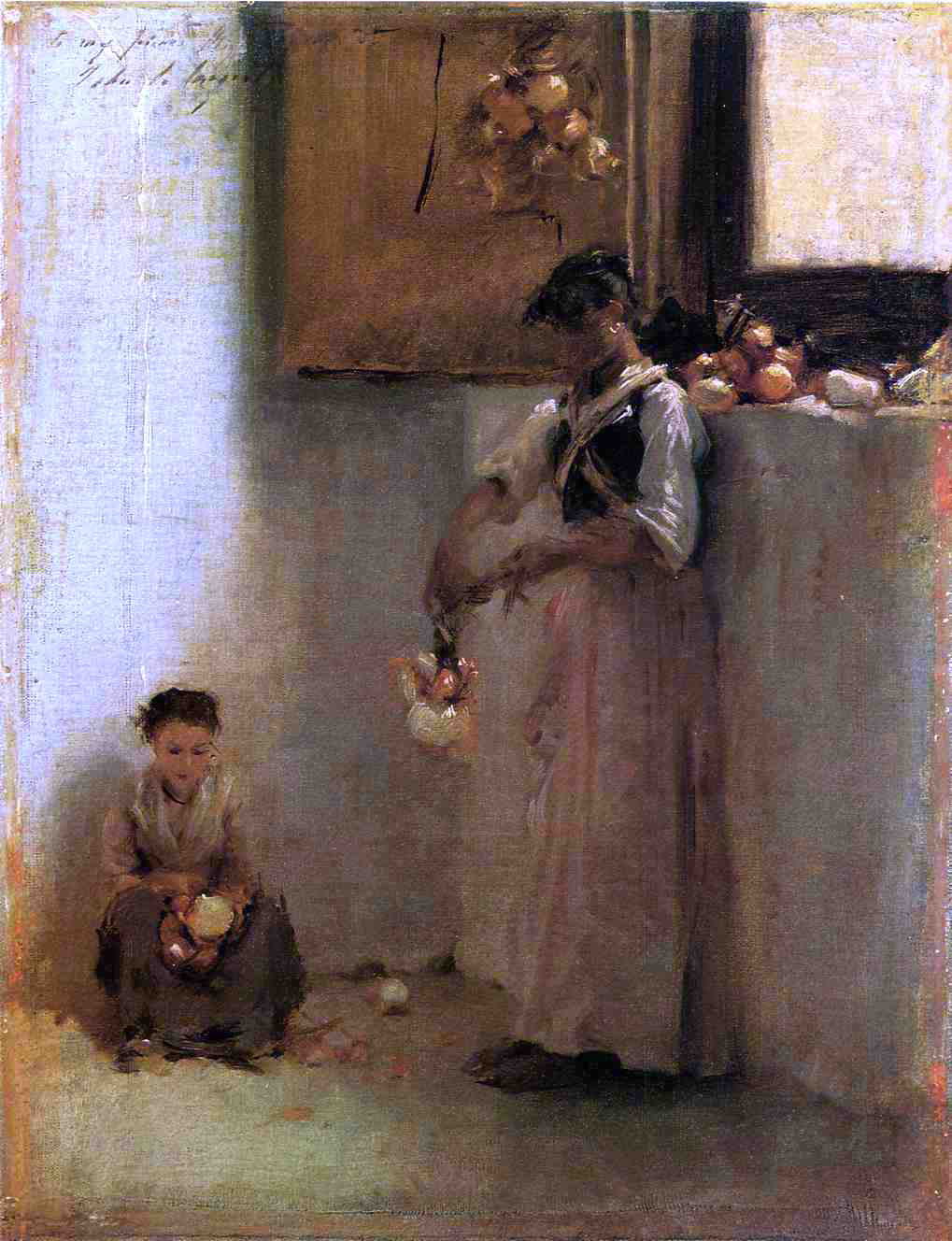 John Singer Sargent Stringing Onions - Hand Painted Oil Painting